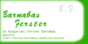 barnabas ferster business card