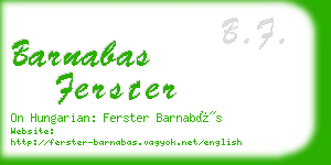 barnabas ferster business card